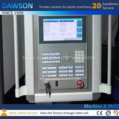 Автоматическая выдувная машина с мощностью нагрева головки 8 кВт для химически стойких HDPE банок с широким горлом объемом 1-5 л